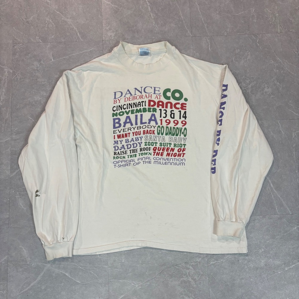 Vintage‎ 1999 Hanes Beefy-T Dance By Deborah Cincinnati Long Sleeve Shirt XL